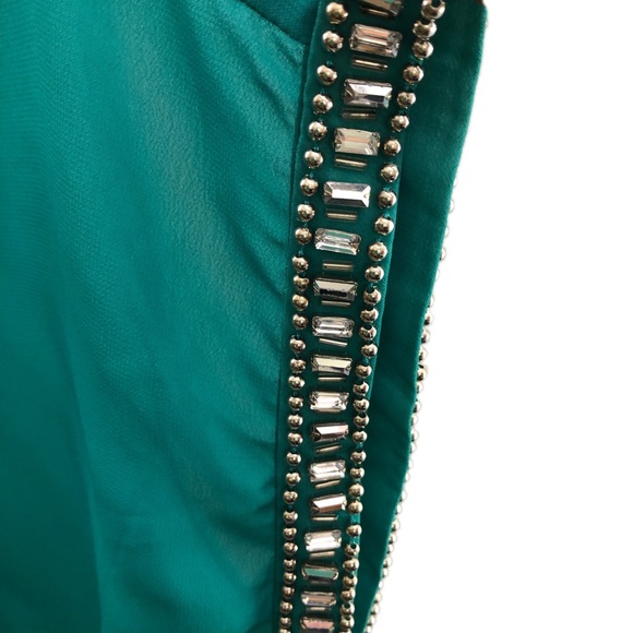 Laundry by Shelli Segal Dress Teal Tiered Sheer Overlay Beaded 2 piece - Picture 16 of 16